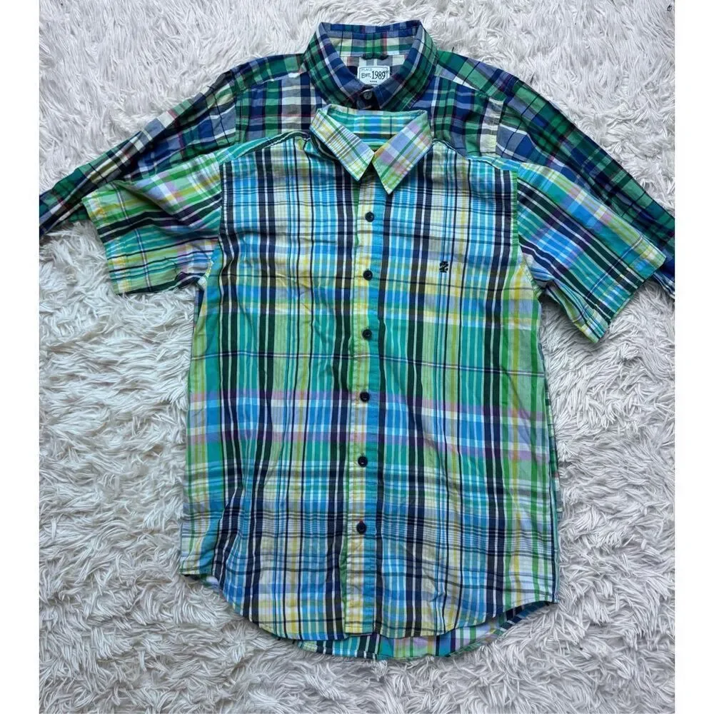 3 piece boys button down plaid shirt bundle size 10-12 by The Children’s Place,